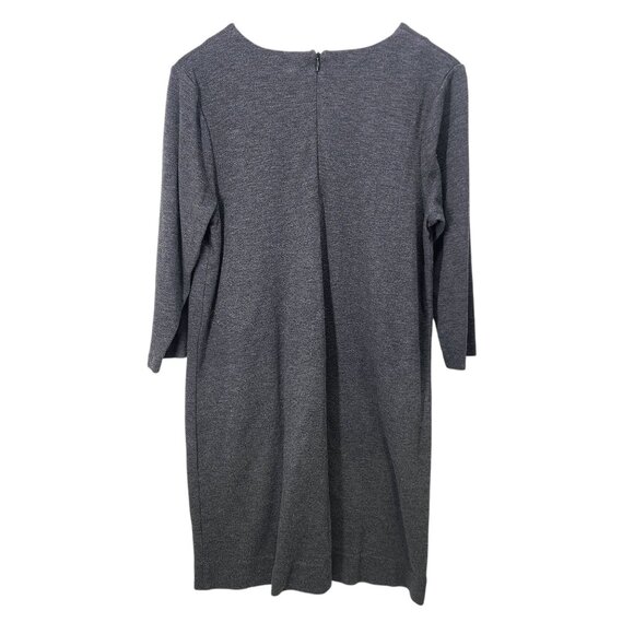 J. Jill Gray Ponte Dress With Pockets & Back Zipper For Women M Petite‎ - Picture 2 of 7